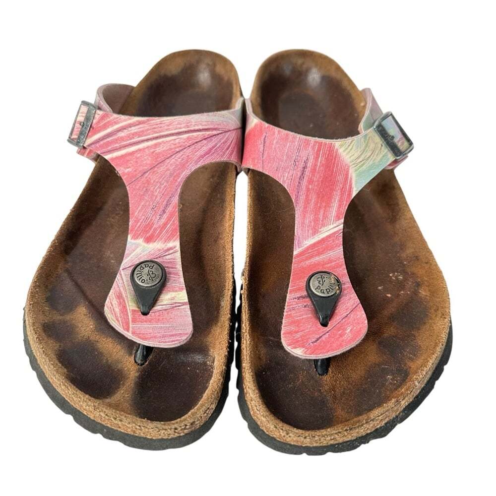 Birkenstock Papillio Gizeh Feathers Boho Cork Footbed Sandals Multicolor 7